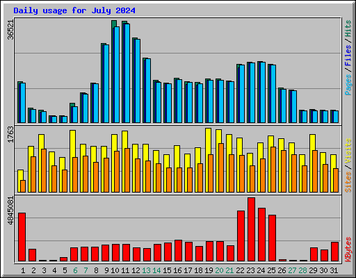 Daily usage for July 2024