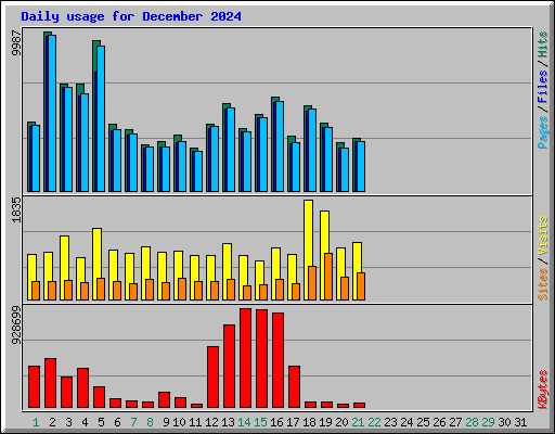 Daily usage for December 2024