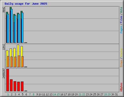 Daily usage for June 2025