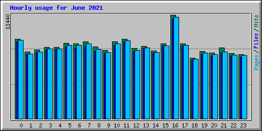 Hourly usage for June 2021